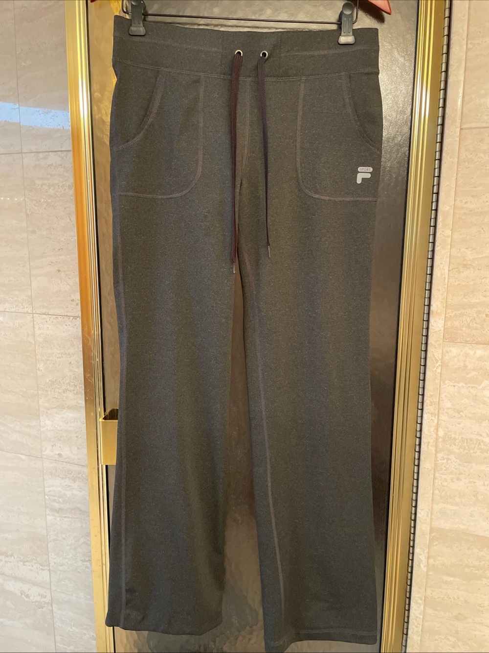 Fila Sport Dark Gray Stretch Jogger Pants Size Medium Pockets/Elastic Waist